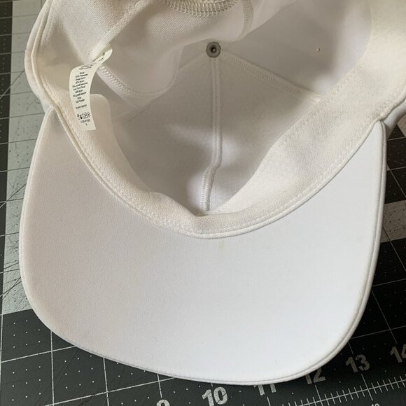 Lululemon Fast Free Run Running Athletic Hat Cap White Reflective Logo *STAINS - Picture 11 of 13